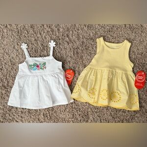 Wonder Nation Cotton Eyelet And Embroidered Peplum Tank Tops Size: 3T